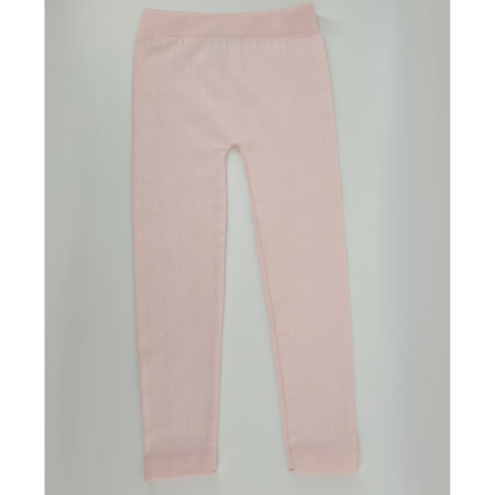 Epic Threads Girls Size 6 School Winter Pink Cable Knit Fleece Leggings Ribbed